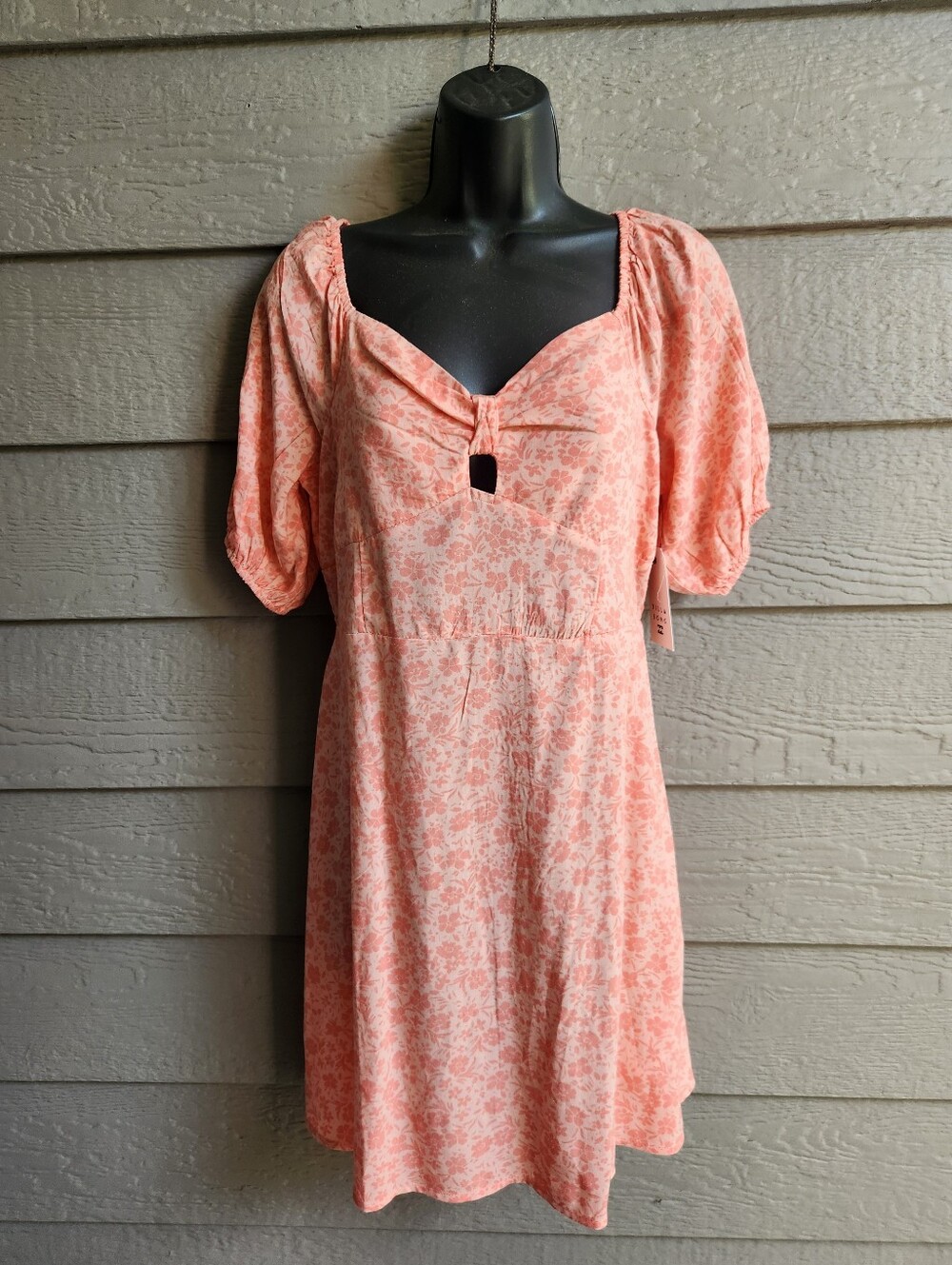 Billabong Loving Life Puff Sleeve Mini Dress NEW with Tags Size Medium